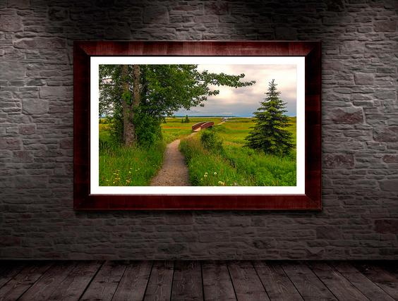 kitchen wall decor display framed of landscape image from kenai alaska