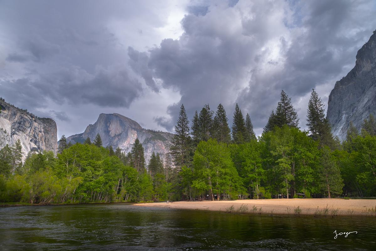 merced river half dome ponderosa pines granite mountains