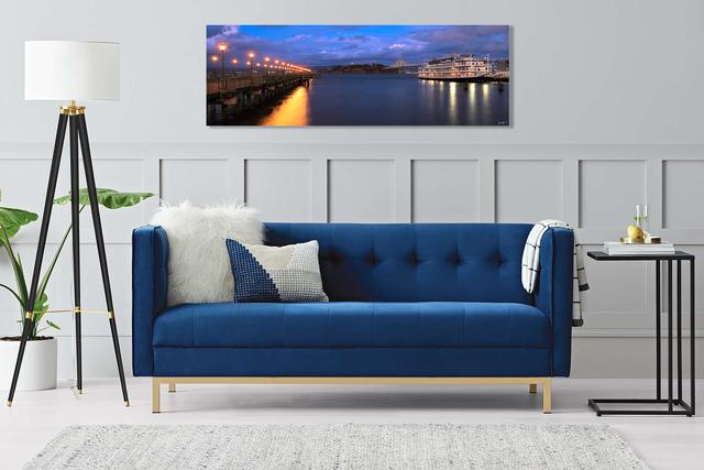 living room wall decor blue couch light jongas fine art