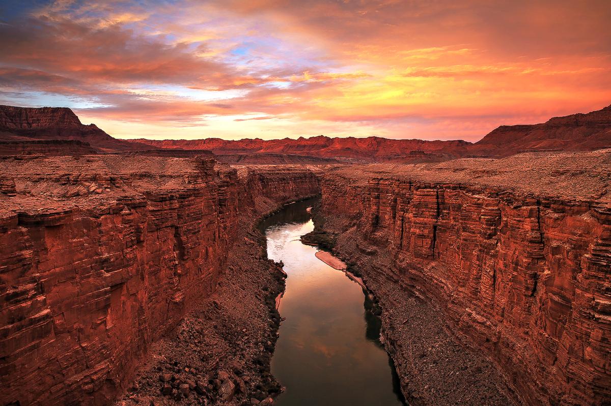 Colorardo river canyon during sunset art prints
