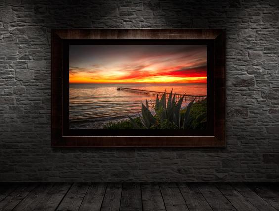 bathroom wall decor framed california sunset with pier