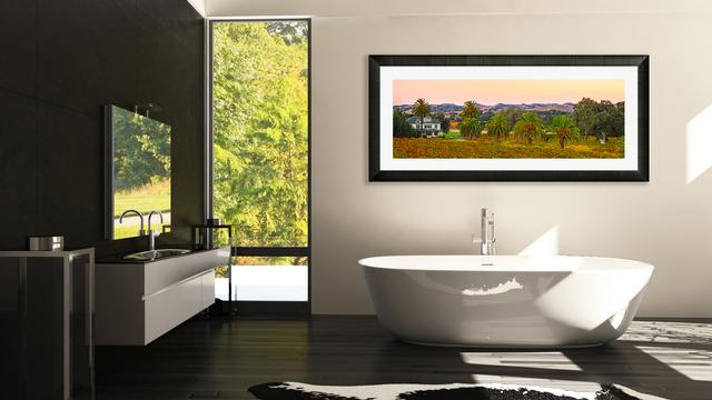 modern wall art bathroom wall decor framed vineyard